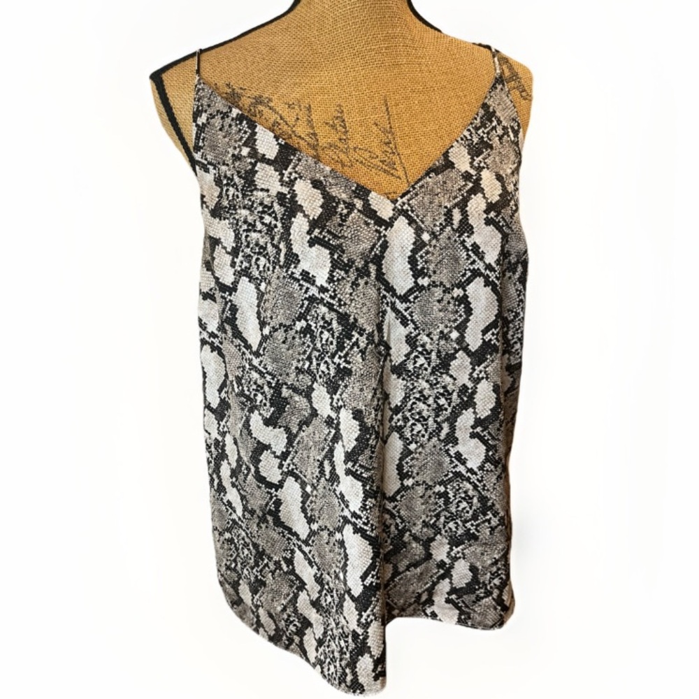 H&M Snake Print Cami Top Black Gray Size 14